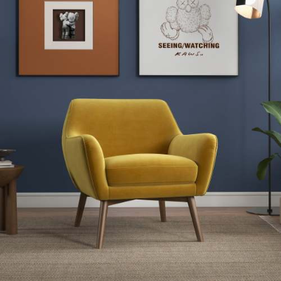 Gold Velvet Lounge Chair