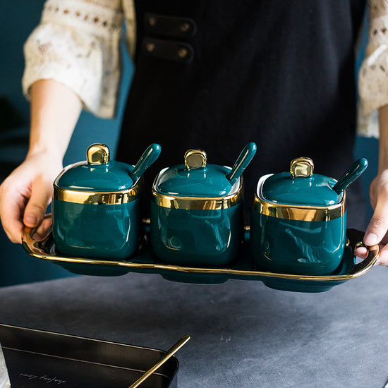 Kitchen ceramic seasoning jar