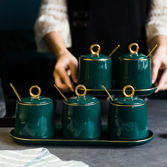 Kitchen ceramic seasoning jar