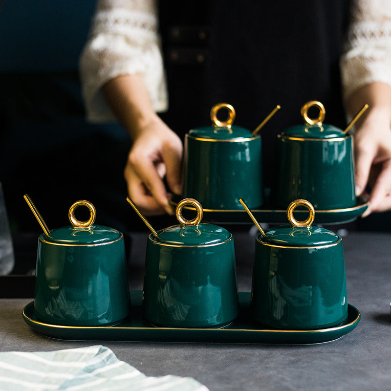 Kitchen ceramic seasoning jar