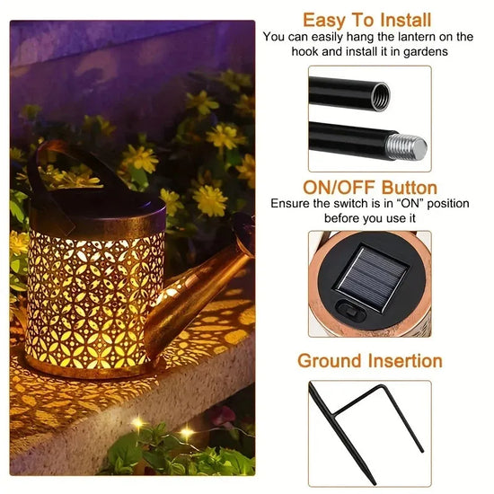 Solar Glow Watering Can LED Fairy Light
