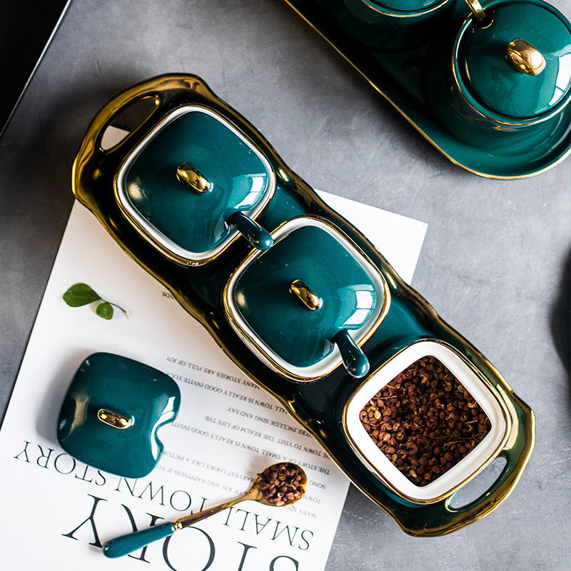 Kitchen ceramic seasoning jar