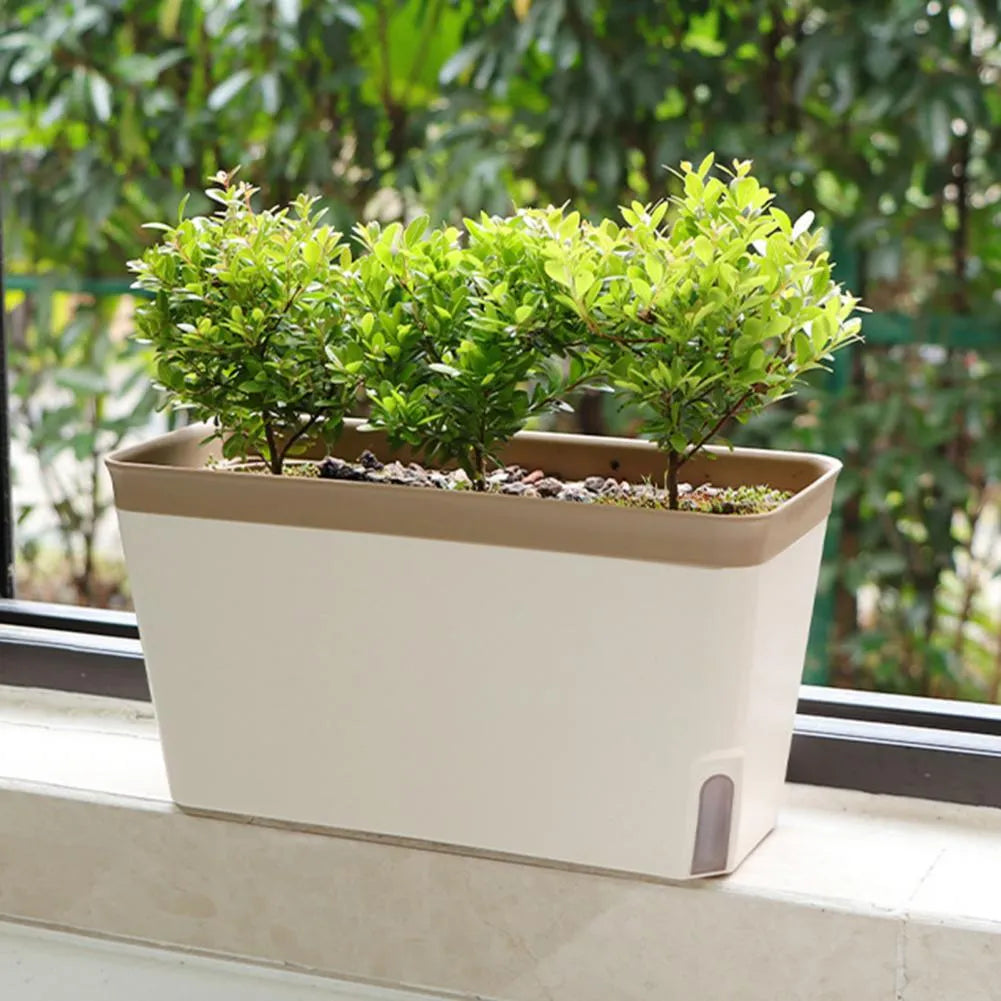 Aqua Layer Rectangular Self-Watering Planter