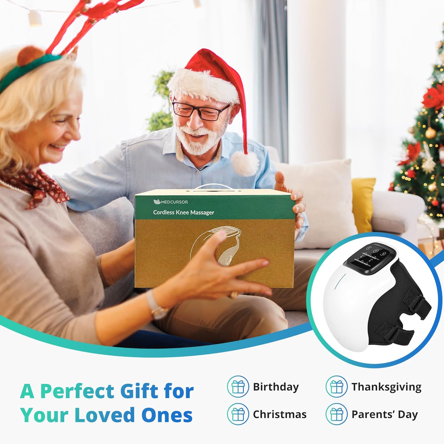 Intelligent Rechargeable Knee Massager with Heat, Infrared & Vibration