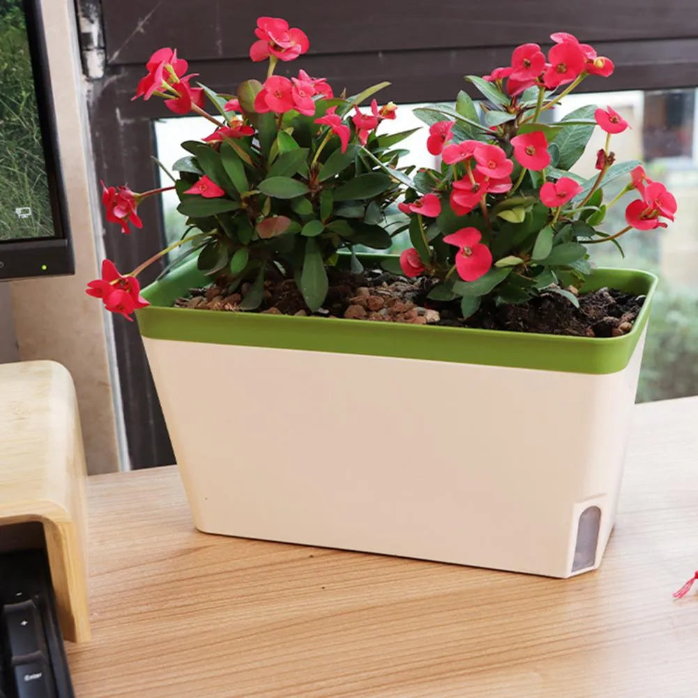 Aqua Layer Rectangular Self-Watering Planter